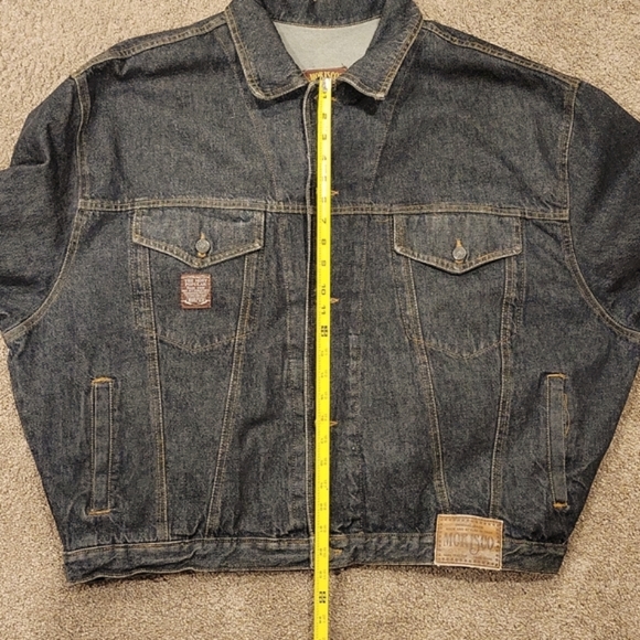 Mens Jean Jacket Big and Tall Black Denim XXL EUC - Picture 8 of 16